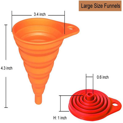 Silicone Collapsible Funnel Set Kitchen Gadget For Bottle Liquid Transfer